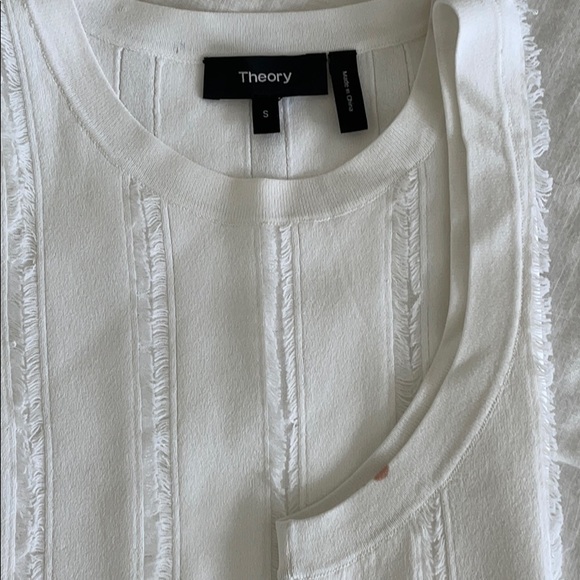 Theory White work short-sleeve top sz Small - Picture 5 of 9